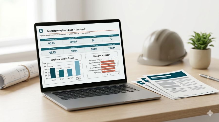Preview of Contractor Compliance Audit Workbook (Excel + PDF)